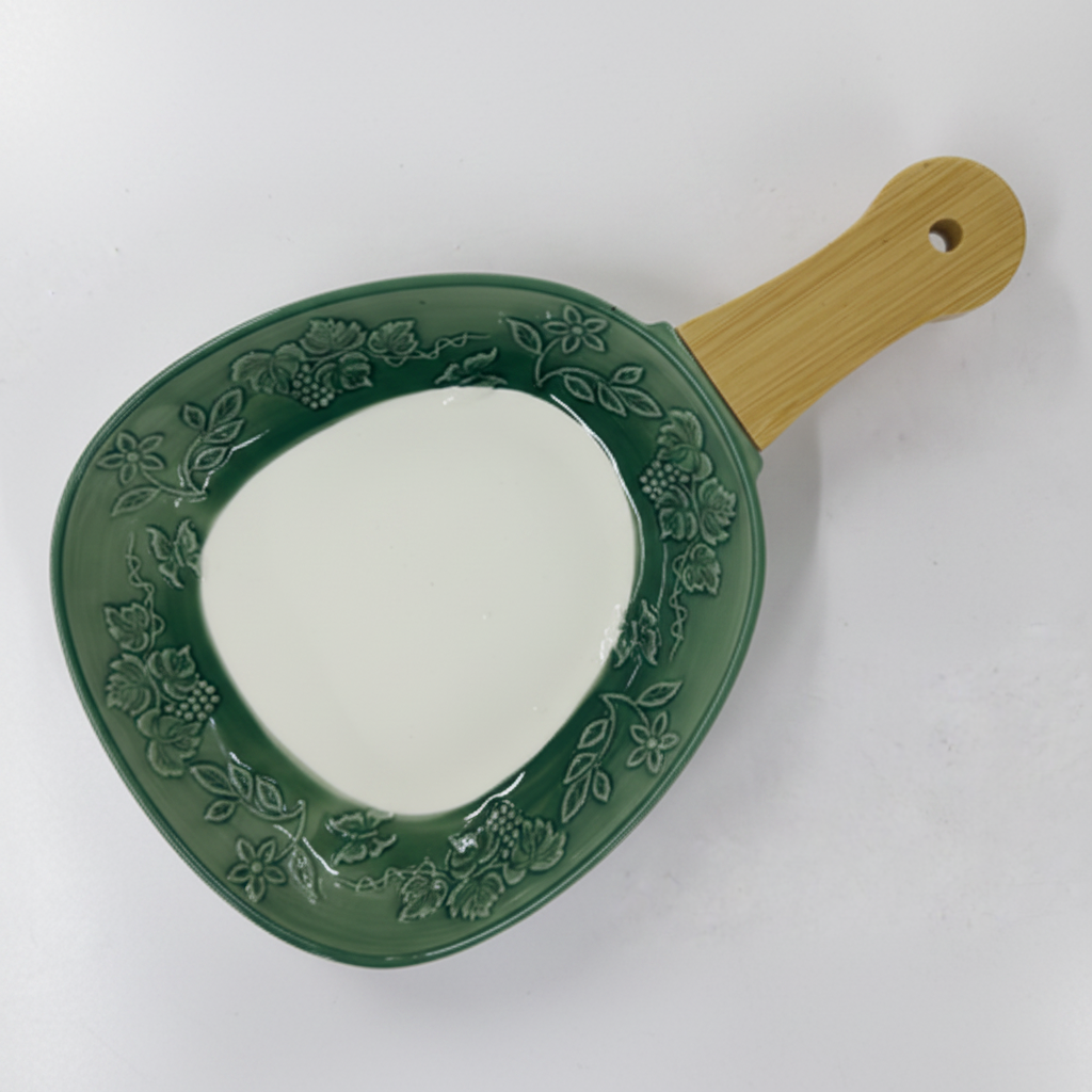 Fusion Snack Dish Green - Top View White Background