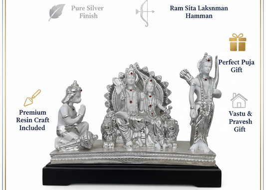 Silver Ram Darbar Murti benefits infographic Amazon India
