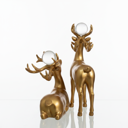 Gold Deer Pair Figurine - Back View