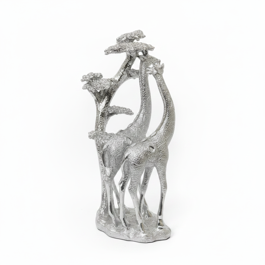 Silver Giraffe Family - Left Side Profile
