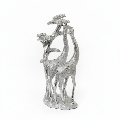 Silver Giraffe Family - Left Side Profile