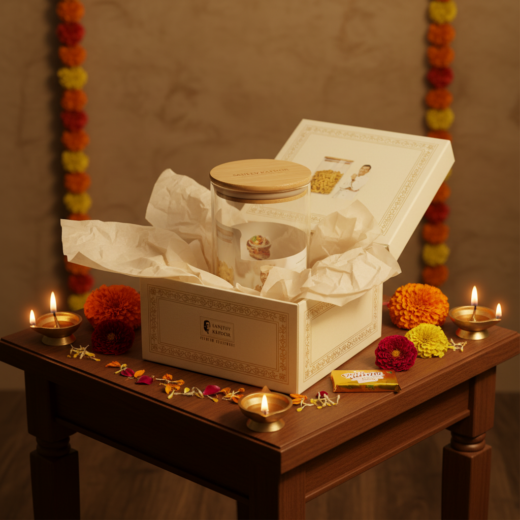 Sanjeev Kapoor Delight Glass Jar - Diwali Gift Packaging