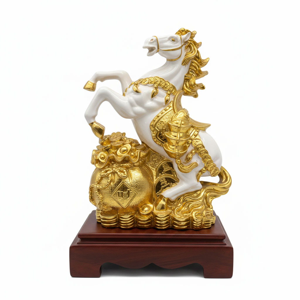 Gold Horse Figurine - Front View