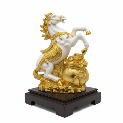 Gold Horse Figurine - 3/4 Left Angle