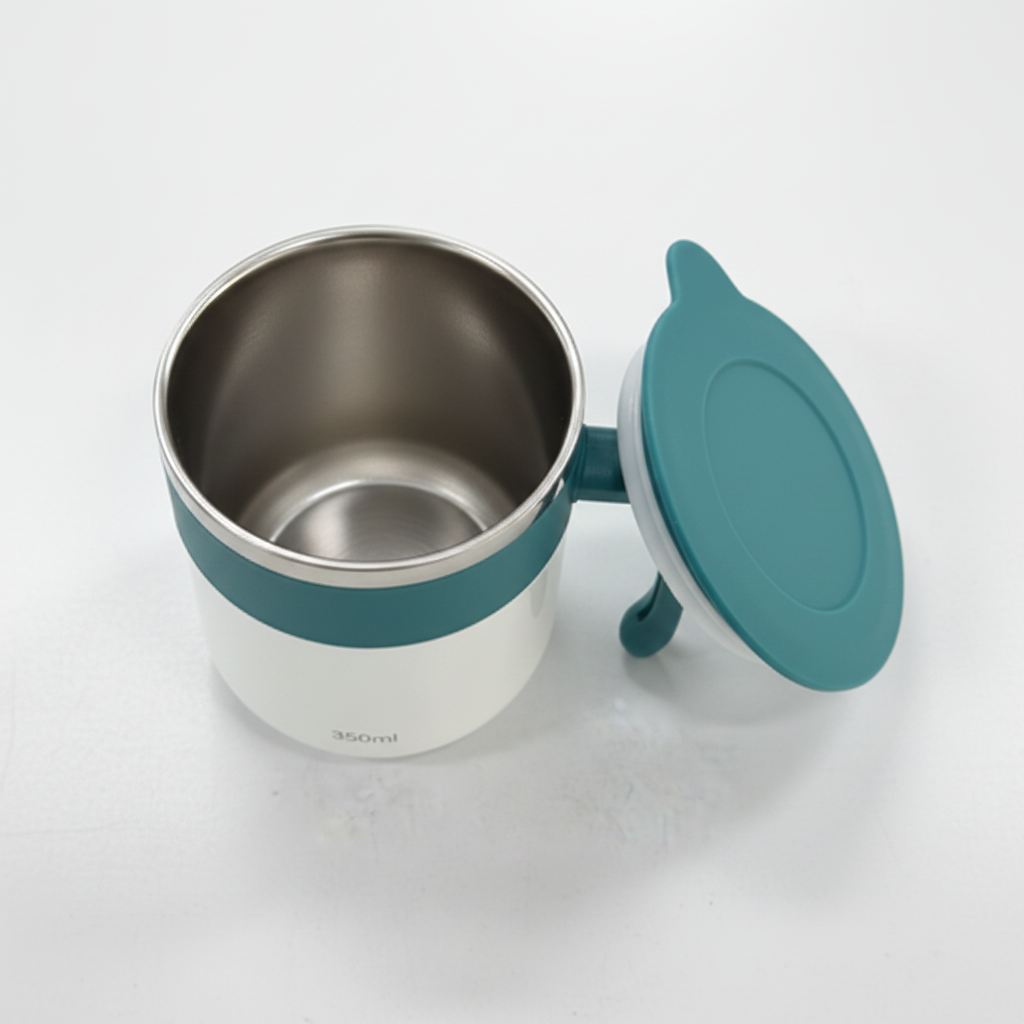 Apex 2-Tone Blue Mug Top View Lid Open