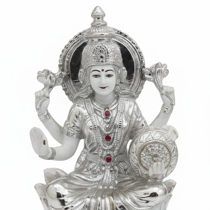 Silver Lakshmi Close-up Detail