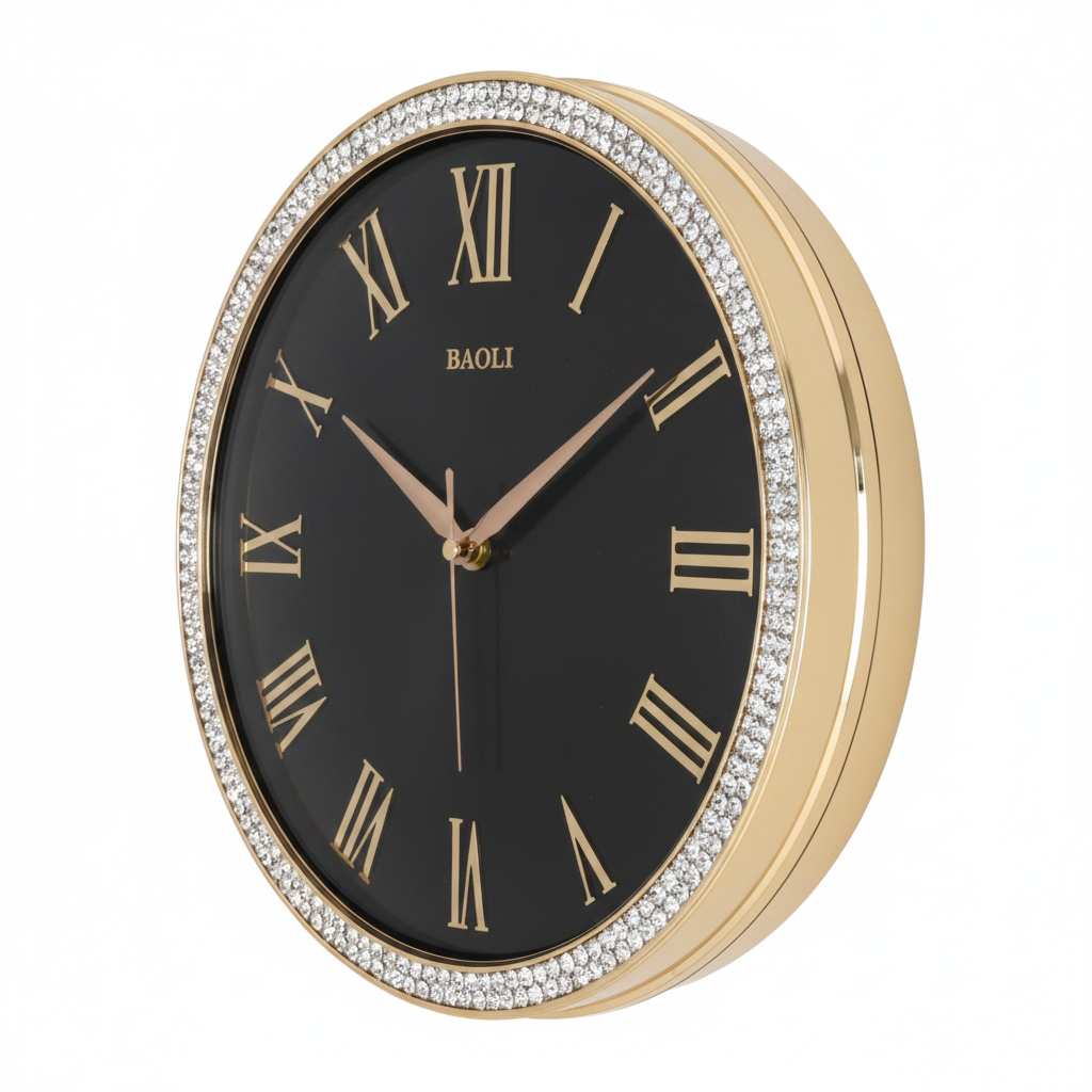Baoli Oval Wall Clock - Three Quarter Angle