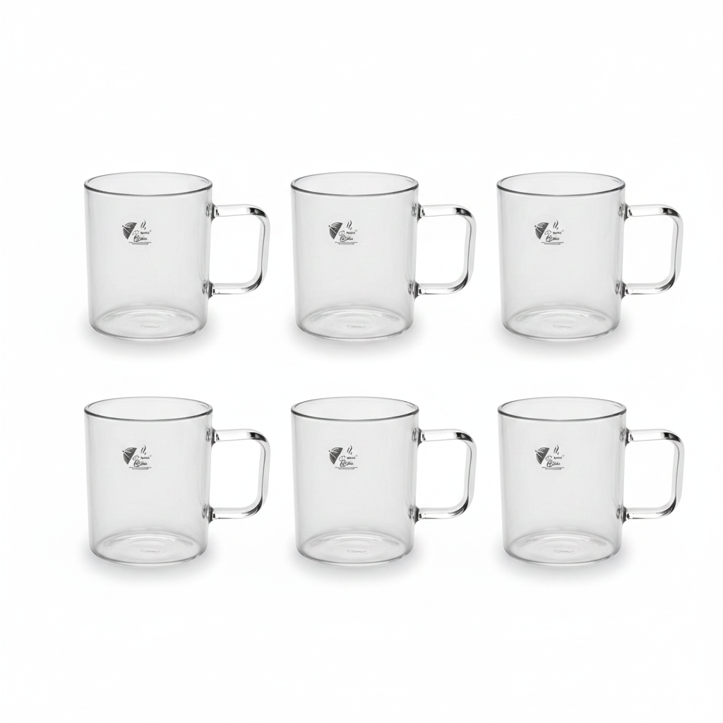 Born Glass Mug Set of 6 - Flat Lay