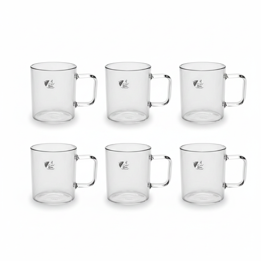 Born Glass Mug Set of 6 - Flat Lay