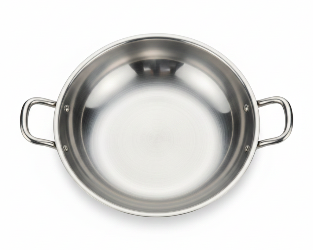 Born Chef Stainless Steel Kadai 30cm – Top View Interior