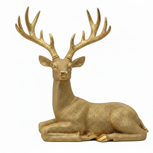 Gold Deer Figurine - Front View