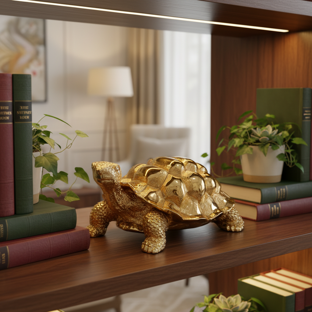 Gold Tortoise Figurine - Lifestyle Shot