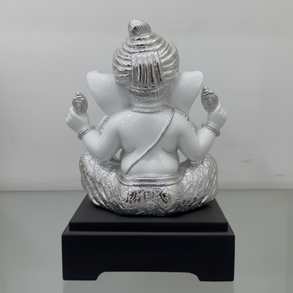 Silver Ganesha Idol Back View