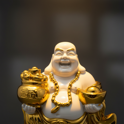 Laughing Buddha Figurine – Close-up Detail