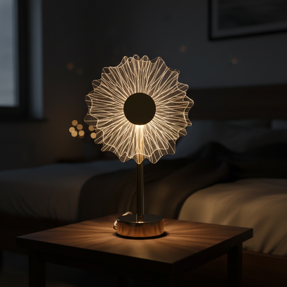 3D Acrylic Flower Lamp - Bedroom Dark Atmosphere