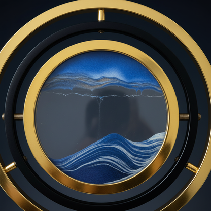 Luxury Gyroscope Sand Art Clock - Sand Art Close-up
