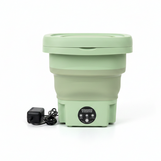 Foldable mini washing machine front view white background