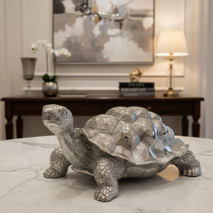 Silver Tortoise Figurine - Lifestyle Shot