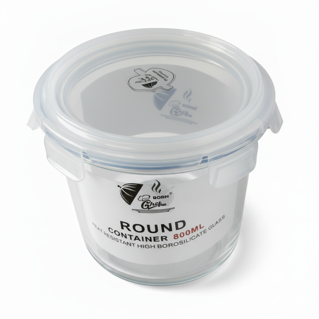 Born Chef BC-7630 Parka Series 3 Pcs Round Glass Container Product Box