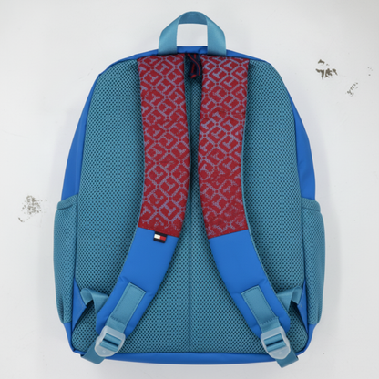 Tommy Hilfiger Sky Blue Monogram Backpack Back View
