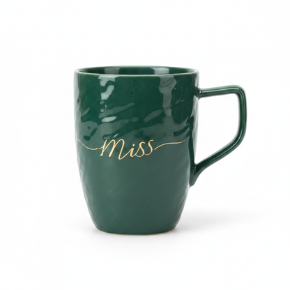 Miss Ceramic Mug Forest Green - Front View