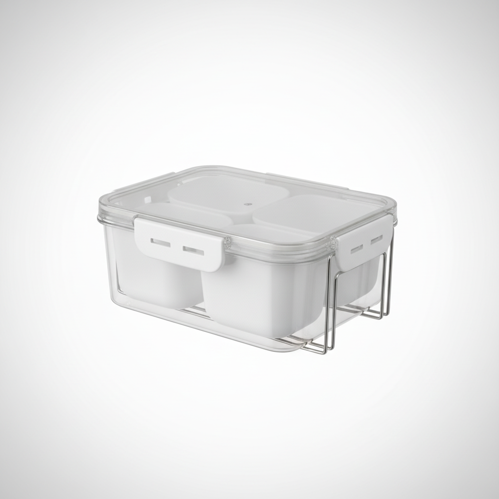 Clear Lunch Box - Three Quarter Angle View