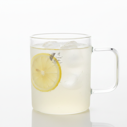 Born Glass Mug with Cold Lemonade - Lifestyle