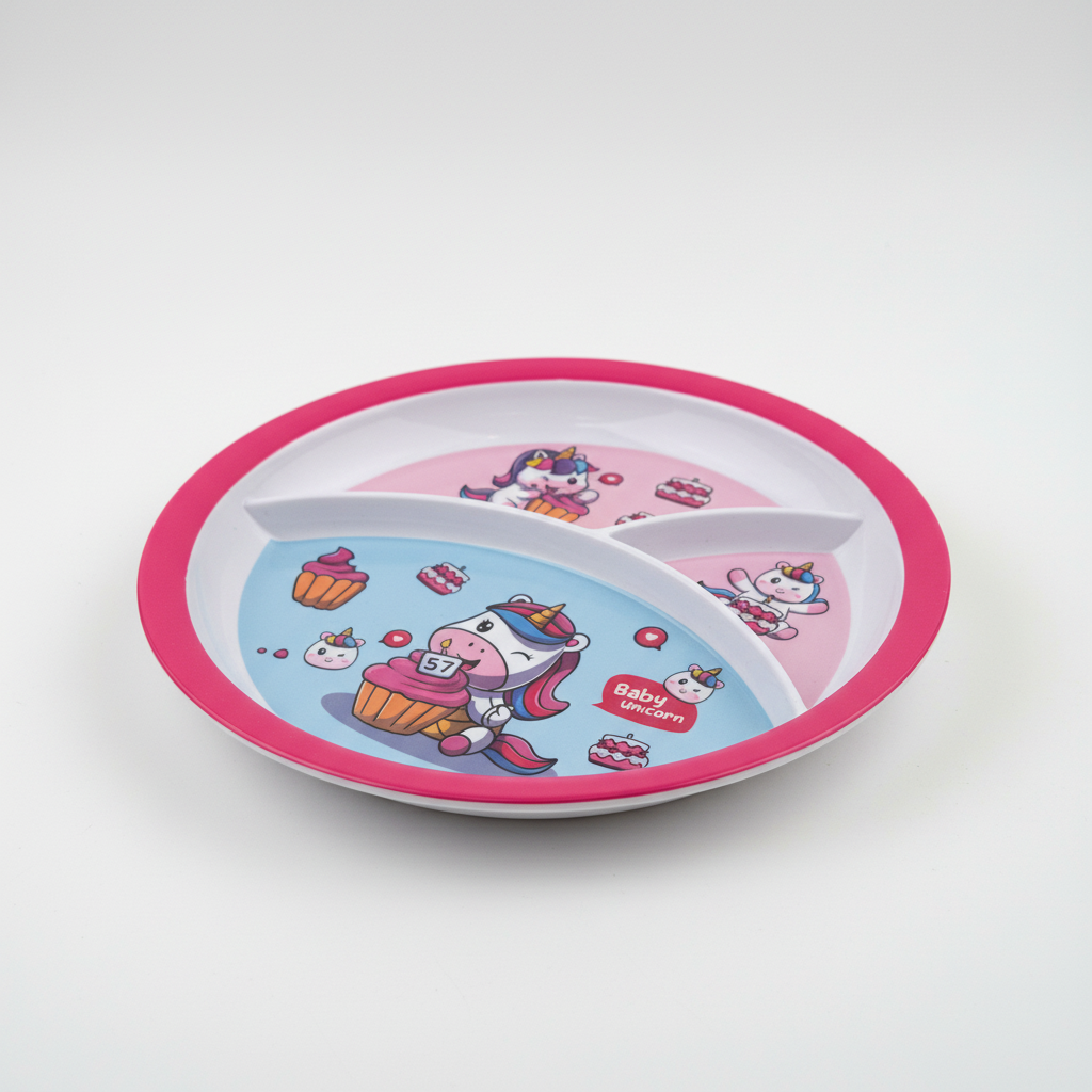 FeastWell Unicorn Plate - Side Angle View
