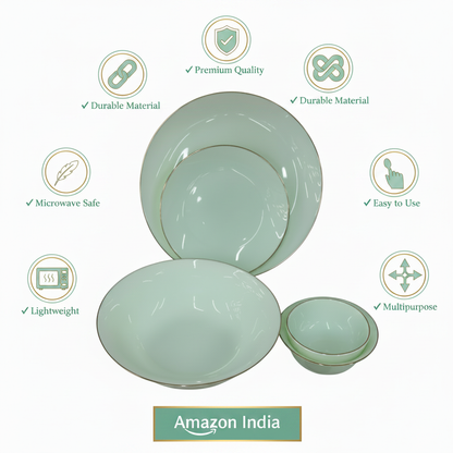 Mint Green Ceramic Dinnerware - Features Infographic