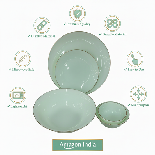 Mint Green Ceramic Dinnerware - Features Infographic
