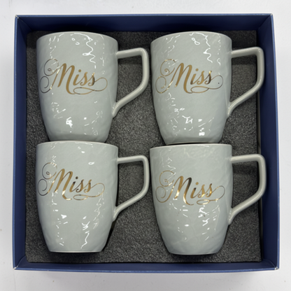 Miss Mug Set of 4 in Gift Box