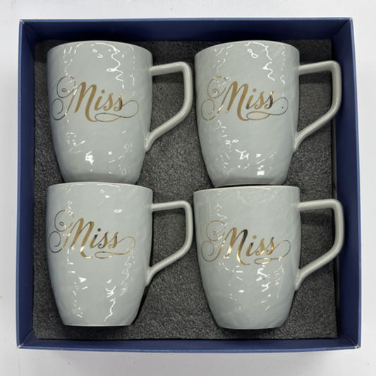 Miss Mug Set of 4 in Gift Box