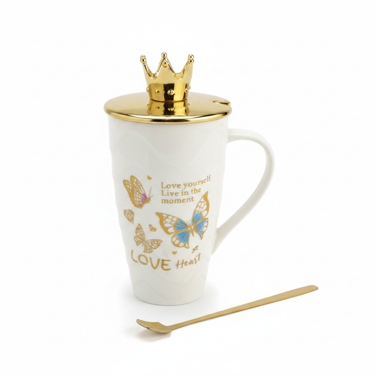 Premium Crown Lid Ceramic Mug