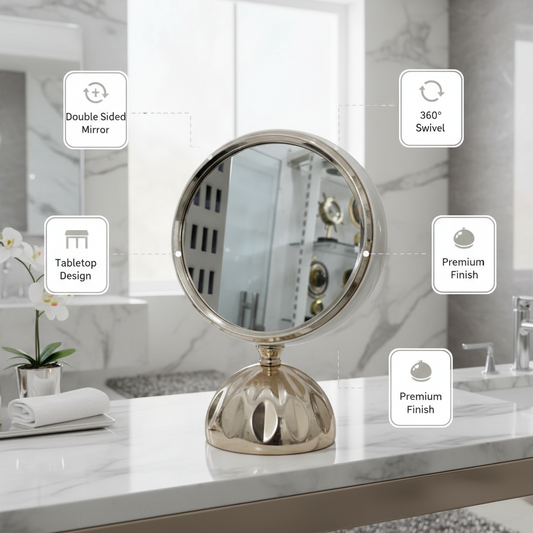 Silver Chrome Mirror - Benefits Infographic