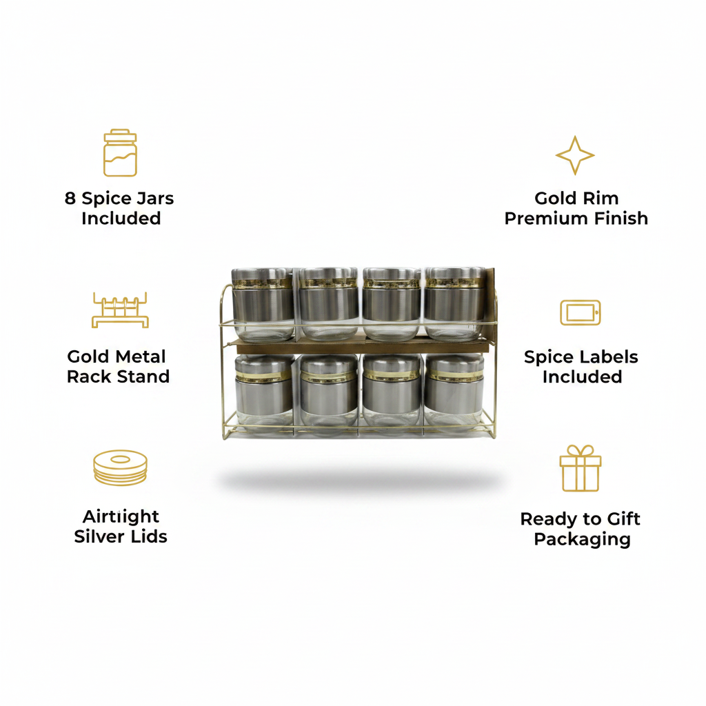 Spice Jar Set Features Infographic