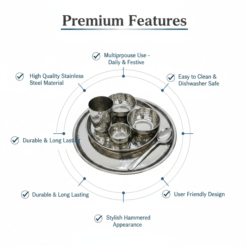Steel Thali Set Infographic