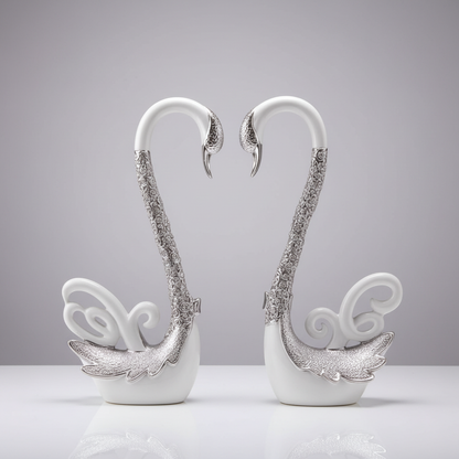 Swan Pair - Grey Background